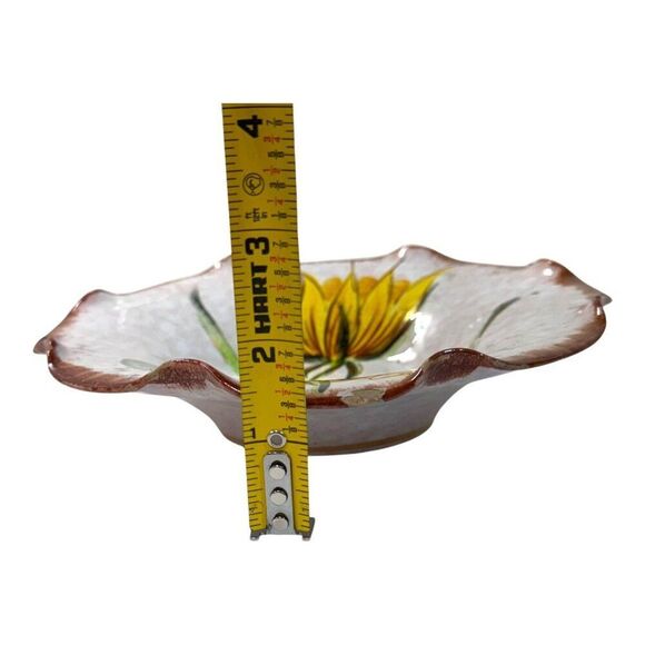 Vintage Italy Pottry Hand-Painted Italian Ceramic Floral Decorative Bowl 7" READ - Picture 3 of 11